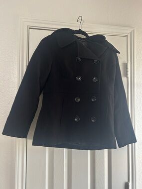 Style & Co. Petite Black Wool-Blend Coat
